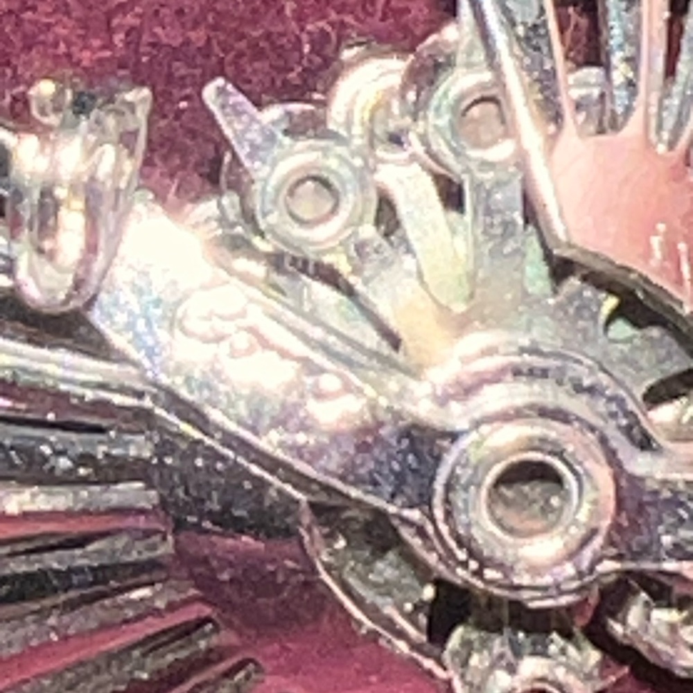 Coro Elegant Silver Crystal Fan Earrings and Matching Broach - Picture 5 of 9